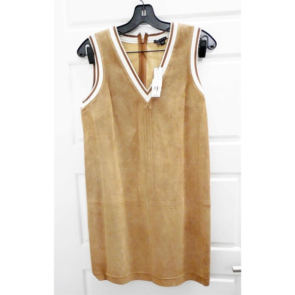 New Theory‎ Ihaya Chestnut Classic Suede Dress sz 0 $715rt - Picture 1 of 5